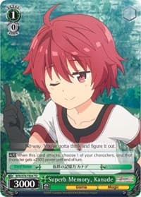 Superb Memory, Kanade - BOFURI: I Don't Want to Get Hurt, so I'll Max Out My Defense - Weiss Schwarz card