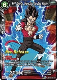 SS4 Vegeta, Thwarting the Dark Empire - Supreme Rivalry Pre-Release Cards - Dragon Ball Super: Masters card