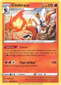 Cinderace - 034/202 (Non-Holo) - Deck Exclusives - Pokemon card