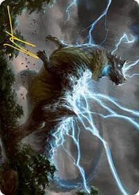 Thrasta, Tempest's Roar Art Card (41/81) (Gold-Stamped Signature) - Art Series: Modern Horizons 2 - Magic: The Gathering card
