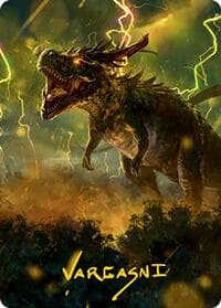 Thrasta, Tempest's Roar Art Card (42/81) (Gold-Stamped Signature) - Art Series: Modern Horizons 2 - Magic: The Gathering card