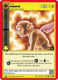 Paralyze - Cryptid Nation: Kickstarter Edition - MetaZoo card