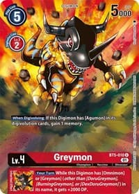 Greymon - BT5-010 (Premier TO Event June 2021) - Battle of Omni - Digimon Card Game card