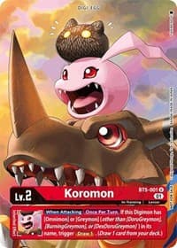 Koromon - BT5-001 (Premier TO Event June 2021) - Battle of Omni - Digimon Card Game card