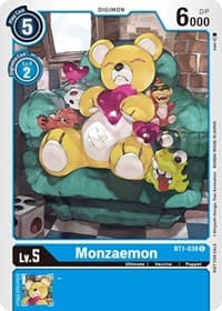 Monzaemon - BT1-038 (Official Tournament Pack Vol.2) - Release Special Booster 1.0 - Digimon Card Game card