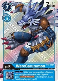 WereGarurumon - ST2-08 (Official Tournament Pack Vol.2) - Starter Deck 02: Cocytus Blue - Digimon Card Game card