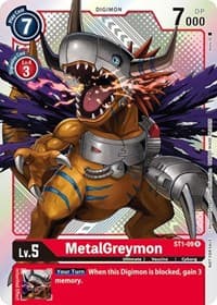 MetalGreymon - ST1-09 (Official Tournament Pack Vol.2) - Starter Deck 01: Gaia Red - Digimon Card Game card