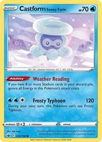 Castform Snowy Form - SWSH06: Chilling Reign - Pokemon card