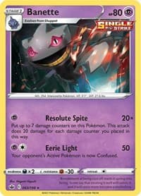 Banette - SWSH06: Chilling Reign - Pokemon card