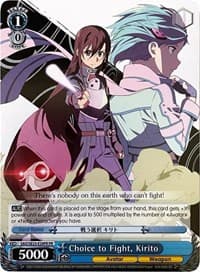 Choice to Fight, Kirito (Alternate Art Promo) - Sword Art Online II - Weiss Schwarz card