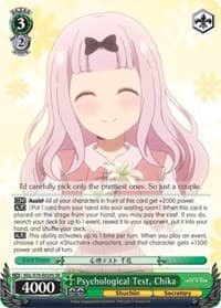 Psychological Test, Chika (SR) - Kaguya-sama: Love is War - Weiss Schwarz card