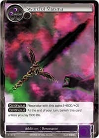 Sword of Miasma - The War of Valhalla - Force of Will card