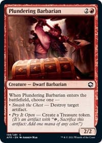 Plundering Barbarian - Adventures in the Forgotten Realms - Magic: The Gathering card