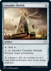 Unstable Obelisk - Commander: Adventures in the Forgotten Realms - Magic: The Gathering card