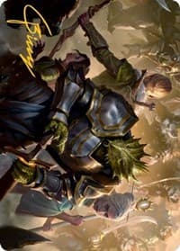 You Come to the Gnoll Camp Art Card (Gold-Stamped Signature) - Art Series: Adventures in the Forgotten Realms - Magic: The Gathering card