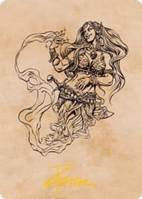 Djinni Windseer (Showcase) Art Card (Gold-Stamped Signature) - Art Series: Adventures in the Forgotten Realms - Magic: The Gathering card