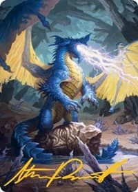 Blue Dragon Art Card (Gold-Stamped Signature) - Art Series: Adventures in the Forgotten Realms - Magic: The Gathering card