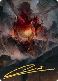 Red Dragon Art Card (Gold-Stamped Signature) - Art Series: Adventures in the Forgotten Realms - Magic: The Gathering card
