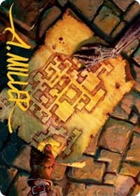 Dungeon Map Art Card (Gold-Stamped Signature) - Art Series: Adventures in the Forgotten Realms - Magic: The Gathering card