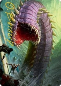 Purple Worm Art Card (Gold-Stamped Signature) - Art Series: Adventures in the Forgotten Realms - Magic: The Gathering card