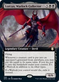 Lorcan, Warlock Collector (Extended Art) - Commander: Adventures in the Forgotten Realms - Magic: The Gathering card