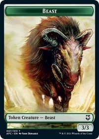 Beast // Dragon Spirit Double-Sided Token - Commander: Adventures in the Forgotten Realms - Magic: The Gathering card