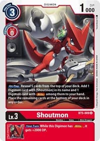 Shoutmon - Battle of Omni - Digimon Card Game card