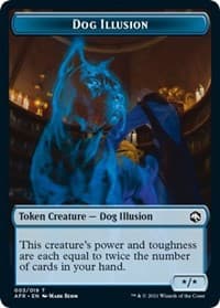 Dog Illusion // Emblem - Zariel, Archduke of Avernus Double-Sided Token - Adventures in the Forgotten Realms - Magic: The Gathering card