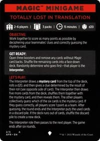Magic Minigame: Totally Lost in Translation - Adventures in the Forgotten Realms - Magic: The Gathering card