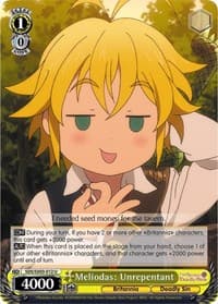 Meliodas: Unrepentant - The Seven Deadly Sins - Weiss Schwarz card