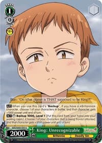 King: Unrecognizable - The Seven Deadly Sins - Weiss Schwarz card