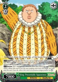 King: Presentable Appearance - The Seven Deadly Sins - Weiss Schwarz card