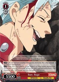 Ban: Rage - The Seven Deadly Sins - Weiss Schwarz card