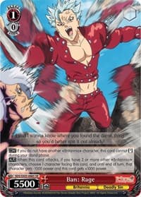 Ban: Rage (SR) - The Seven Deadly Sins - Weiss Schwarz card