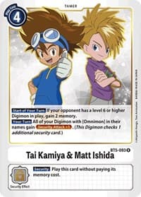 Tai Kamiya & Matt Ishida - Battle of Omni - Digimon Card Game card