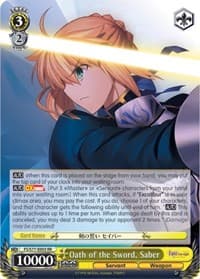 Oath of the Sword, Saber - Fate/stay night [Heaven's Feel] Vol.2 - Weiss Schwarz card