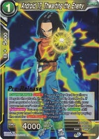Android 17, Thwarting the Enemy - Cross Spirits Pre-Release Cards - Dragon Ball Super: Masters card