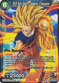 SS3 Son Goku, Calamity Conqueror - Cross Spirits Pre-Release Cards - Dragon Ball Super: Masters card