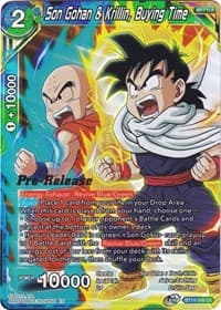 Son Gohan & Krillin, Buying Time - Cross Spirits Pre-Release Cards - Dragon Ball Super: Masters card