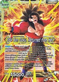 Son Goku // SS4 Son Goku, Returned from Hell - Cross Spirits Pre-Release Cards - Dragon Ball Super: Masters card