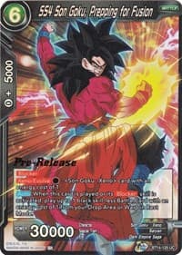 SS4 Son Goku, Prepping for Fusion - Cross Spirits Pre-Release Cards - Dragon Ball Super: Masters card