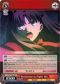 Resolution to Fight, Rin - Fate/stay night [Heaven's Feel] Vol.2 - Weiss Schwarz card
