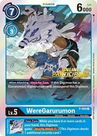 WereGarurumon - P-008 (2021 Championship Online Regional) [Online Participant] - Digimon Promotion Cards - Digimon Card Game card