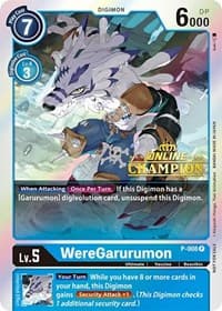 WereGarurumon - P-008 (2021 Championship Online Regional) [Online Champion] - Digimon Promotion Cards - Digimon Card Game card