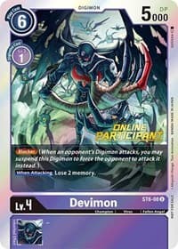 Devimon - ST6-08 (2021 Championship Online Regional) [Online Participant] - Starter Deck 06: Venomous Violet - Digimon Card Game card