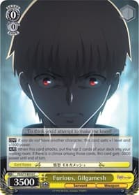 Furious, Gilgamesh - Fate/stay night [Heaven's Feel] Vol.2 - Weiss Schwarz card