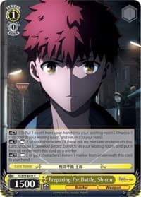 Preparing for Battle, Shirou - Fate/stay night [Heaven's Feel] Vol.2 - Weiss Schwarz card