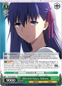 Blissful Days, Sakura - Fate/stay night [Heaven's Feel] Vol.2 - Weiss Schwarz card