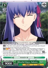 Blissful Days, Sakura (SR) - Fate/stay night [Heaven's Feel] Vol.2 - Weiss Schwarz card