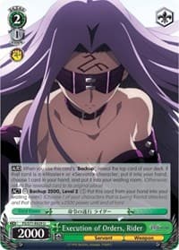 Execution of Orders, Rider - Fate/stay night [Heaven's Feel] Vol.2 - Weiss Schwarz card